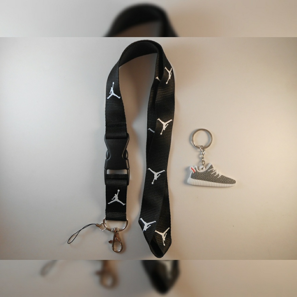 Jordan lanyard with Yeezy keychain. Brand new!